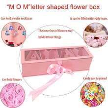 MAMA 鲜花空盒 母亲节 “MAMA”字母花卉可填充盒 带盖空纸板礼品盒 适用于婚礼、生日、母亲节包装 - 查看 5