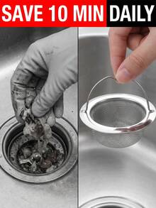 Stainless Steel Anti-Rust Kitchen Sink Strainer, Minimalist Style, Unisex, Durable Anti-Clogging, Kitchen Accessory, Essential For Apartment/Dorm Home - Multicolor - View 2