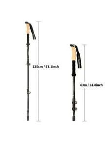Nordic Style Outdoor Locking Trekking Pole, Durable Adjustable Aluminum Hiking Stick, Unisex Travel Pole, Outdoor Leisure Accessory Equipment Suitable For Hiking, Trekking, Walking, Camping Equipment - Multicolor - View 5