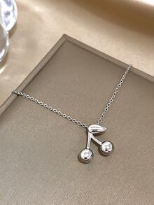 1 pièce Collier en or plaqué 18 carats en acier inoxydable, pendentif cerise poli. Bijoux en acier inoxydable, collier et pendentif, collier pour femme, convient pour le port quotidien, les rendez-vous, les fêtes, la saison des vacances, les accessoires d'été, les accessoires de plage pour femmes, les cadeaux pour la fête des mères, les cadeaux d'anniversaire, les cadeaux pour la petite amie, bijoux bohèmes - Multicolore - Voir 11