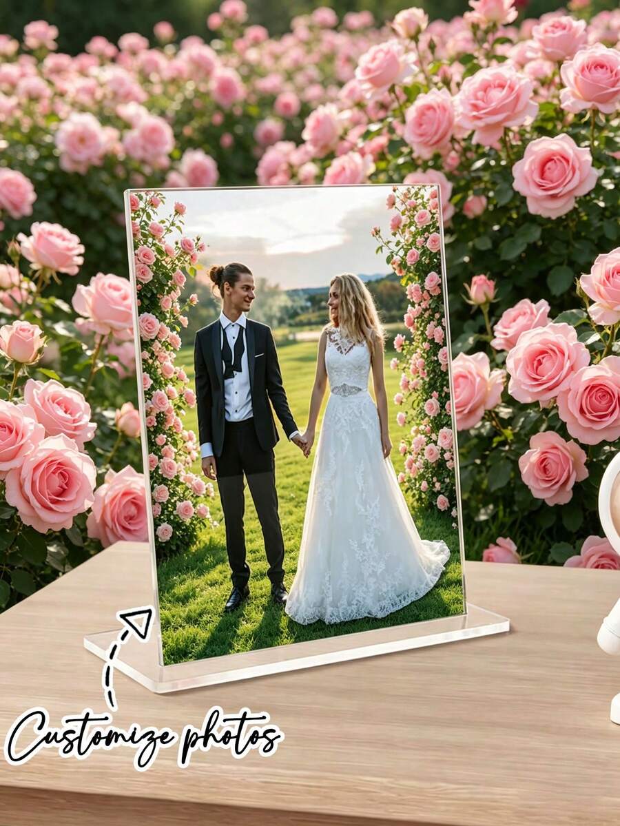 定制亚克力照片牌匾 - 个性化婚礼、周年纪念礼物、结婚礼物、周年纪念礼物、订婚礼物、节日装饰 - 款式16 - 查看 1