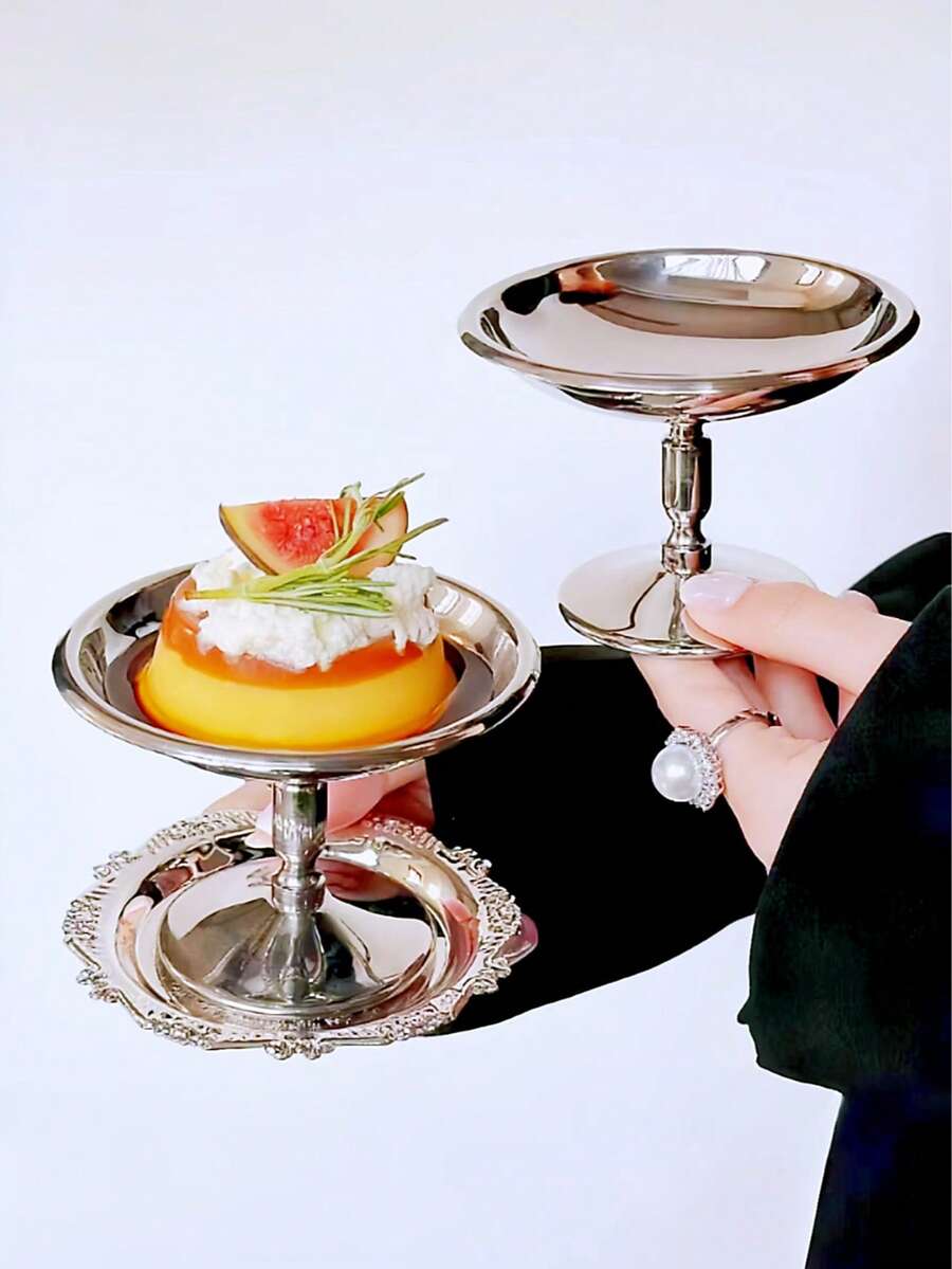 1 chiếc cốc tráng miệng bằng thép không gỉ 304, thích hợp dùng đựng kem, bánh pudding, kem sundae, mousse, salad trái cây, trong các dịp lễ, tại các quán cà phê cao cấp, cửa hàng tráng miệng, nhà hàng phương Tây và tiệc trà chiều tại nhà. - Bạc - Xem 1