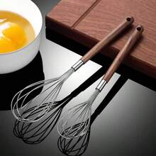 1 chiếc máy đánh trứng cầm tay cao cấp bằng thép không gỉ 304 với tay cầm bằng gỗ tiện dụng, bền bỉ, thích hợp cho nhà bếp, dùng để nấu ăn, làm bánh, đánh kem, đánh trứng, làm bột bánh kếp và làm nước sốt salad. - Nhiều màu - Xem 6