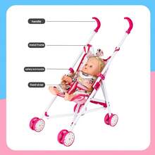 14'' Girls Doll Care Gift Set With Stroller, Lifelike Doll And Accessories For Realistic Pretend Play, Voice, Blink, Drink Water, Urine, Posable Soft Toy For Halloween Christmas Birthday Gifts - Pink - View 9