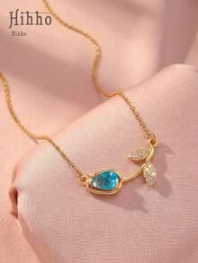 Hihho 1 chiếc dây chuyền xương đòn hình hoa tulip đính đá Zirconia, nhiều màu sắc để lựa chọn, kiểu dáng nhẹ nhàng và đa năng, dây chuyền vàng thời trang, phù hợp với nhiều trang phục như áo sơ mi, áo len, váy, dễ dàng tạo nên vẻ ngoài thanh lịch. - hoa tulip - Xem 3