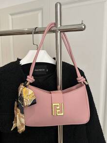 Nuevo bolso de hombro de lujo minimalista de unicolor de alta gama multifuncional para mujer - Rosa - Ver 4