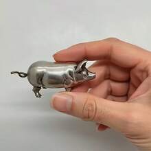 1pc Vintage Style Pig Mini Tape Measure, Retro Metal Pig Soft Tape Measure For Sewing And Crafts, Cute Pig Sewing Tape Measure Tool, Unique Gift For Quilters, Crafters And Collectors - Antique Pig Style - View 2