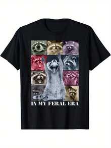 Camiseta con meme divertido del mapache de My Wild Era Equipo Mapache de la - Negro - Ver 6