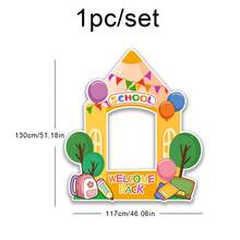 WELCOME Back To School Season Party Backdrop Large Hanging Cloth Photo Prop Banner Poster Holiday Party Decoration School Bus House - Multicolor - View 5