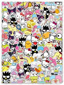 SANRIO 100张可爱的三丽鸥家族防水DIY家居装饰卡通贴纸 - 彩色 - 查看 9