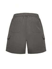 Pantalones cargo de cintura media, holgados, casuales y elegantes para mujer, con múltiples bolsillos, adecuados para la calle, la playa, vacaciones, uso diario, viajes, regreso a clases, graduación, presentaciones en el escenario, fiestas de baile, fiestas de cumpleaños, deportes y fitness, primavera/verano. - Gris - Ver 6