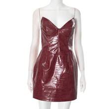 Strapless Crocodile Texture Dress - Sensual Style - Bestseller - 酒紅色 - 查看 8