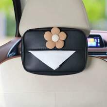 Porta-lenços de carro em formato de flor, criativo e elegante, feito em PU resistente. - A - Ver 5