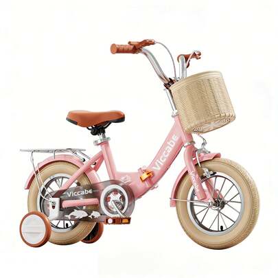 Bicicleta Infantil Plegable Con Rueda Auxiliar Rosa Talla 16