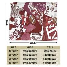 Texas A&M Merch Aggies Throw Blanket Warm Blankets Breathable Air Conditioner Blanket For Car Classic Outdoor Blankets For Picnic For All Season - màu đen - Xem 8