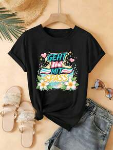 Women T-Shirts - Black - View 2