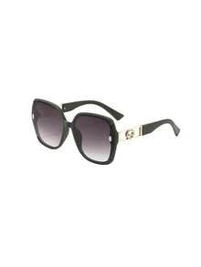 1pc Women's Oversized Frame Sunglasses, Suitable For Beach, Commute, And Daily Wear, Face-Flattering, Elegant, Versatile - Multicolor - View 4