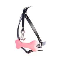Harness Nose Hook Dog Bone Silicone Mouth Plug Adult Restraints Sex Toys Couple Mouth Flail Mouth SM Mouth Ball - Pink - View 2
