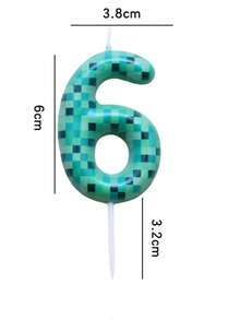 Minecraft 1支我的世界主题数字0-9生日蜡烛，创意派对印花绿色蜡烛 - 彩色 - 查看 21