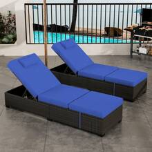 Patio Lounge Chair & Swing Chair - Blue - View 7