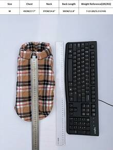 1 áo khoác thú cưng in họa tiết kẻ sọc - Màu Khaki - Xem 14
