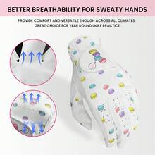 FINGER TEN 1 Pair Women's Golf Gloves, Left/Right Hand Optional, Breathable Comfortable Enhanced Grip, Suitable For Humid Hot Cool Weather, Daily Golf Games Outdoor Practice All Season Wear Women's Golf Gloves - White - View 6