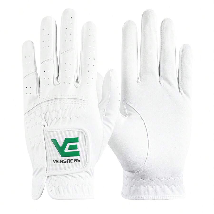 FINGER TEN Men's Golf Gloves, Left Hand Rain Grip Design, All Weather Breathable Durable Fit, Suitable For Right Handed Golfers Daily Play Outdoor Training, Available In Small Medium Large XL Classic White 1 Pack - White - View 1