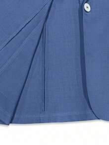 Blazer ligero de verano con cuello de contraste, uso casual/laboral, de 3/4 de manga para mujer - Niebla azul - Ver 7