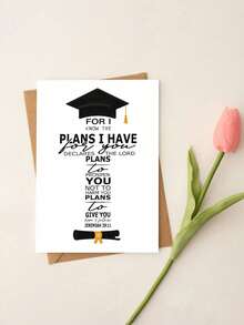 1pc Christian Graduation Greeting Card With Envelope - Bible Verse Graduation Card - Inspiring Gift For Family, Friends, Classmates, Blank Inside For Writing - Multiple Styles - View 6