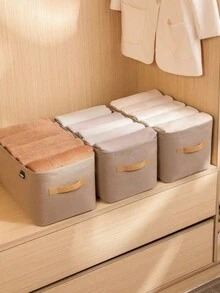 1/2/4pcs Clothes Storage Baskets, Underwire Non-Woven Storage Boxes, Student Dormitory Bedroom Non-Woven Fabric Storage Baskets - Suitable For Clothes, Socks, Underwear, Organization And Storage - Multicolor - View 5