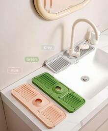 Silicone Sink Mat, Anti-Splash With Quick Drying, Ideal Protector For Stone Sinks In Kitchen And Bathroom - Gray - View 8