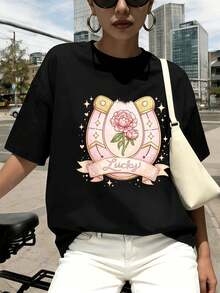 Dam-T-shirts - Svart - Visa 1