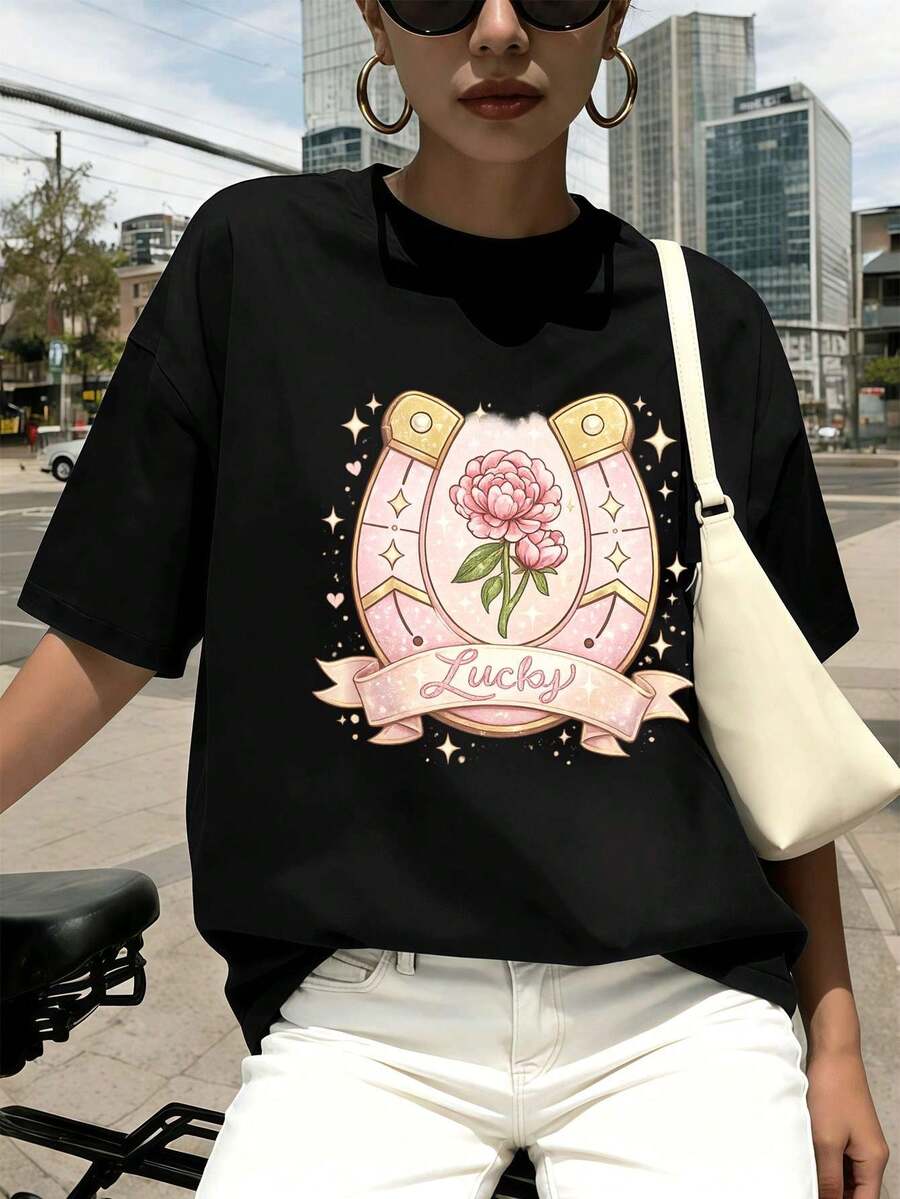 Dam-T-shirts - Svart - Visa 1