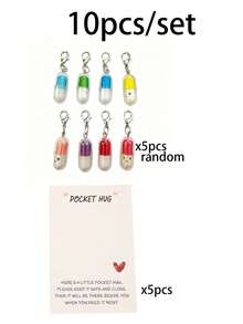20pcs/Set "Pocket Hug" Pill-Shaped Keychain And Thank You Card, Perfect "Thank You" Gift For Best Friends, Cute Accessory For Wallet, Backpack Or Car, Ideal For Thanksgiving | Unique Decoration And Sweet Expression Of Gratitude For Friends - A - View 9
