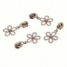 1Pc/2/4Pcs Hollow Flower Shaped Metal Zipper Pulls, Multi-Color Options, Universal Zipper Accessories, Replacement Zipper Pulls For Bags And Clothing - Multicolor - View 7