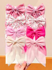 8/4/1pc Colorful Heart Print Bow Hair Clip, Sweet & Cute Hair Accessory - Suitable For Girls And Women, Daily Wear, Dating, Vacation - Multicolor - View 12