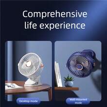 4-In-1 Multifunctional Portable Desktop Clip Fan, Wireless Handheld Fan With 3 Speeds, Quiet Personal Electric Fan Cooler, 800mAh - Random Color - View 2