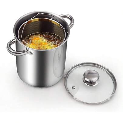Cook N Home 2478 3 piezas Espárragos vegetales Steamer, 4 Quart de bote, acero inoxidable DCPX
