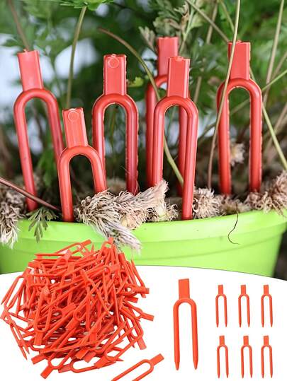 200 chiếc kẹp nhựa dùng để cố định cây trồng trong vườn, kẹp giàn nho, kẹp đỡ dâu tây, nĩa hái dưa hấu, dụng cụ kẹp cố định dây leo nông nghiệp, kẹp cố định cây trồng trong nhà có thể tái sử dụng, kẹp đỡ dâu tây, kẹp cố định dây leo, nĩa làm vườn, kẹp cố định cành cây nông nghiệp (Màu đỏ)