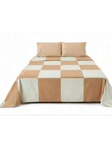 Colcha De Cama Casal Queen Patchwork Artesanal Algodao Verde e Bege - Verde Pastel - Visão 3