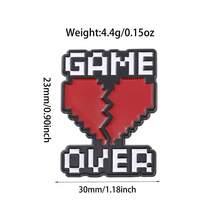 Cartoon Heart & Letter Pattern Mood, Social, Battery Indicator Brooch, Funny & Unique Decorative Pin - Multicolor - View 10