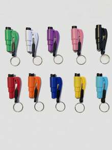 1pc Car Safety Hammer, Car Escape Tool, Multi-Function Window Breaker & Seatbelt Cutter, Portable Keychain - Multicolor - View 10