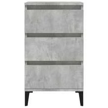 Mesa de cabeceira vidaXL cinza cimento, 40x35x70 cm, em madeira multicamadas. - Preto - Ver 6