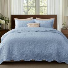 Bedsure Quilts Pre-Washed Cloud-Like Bedding, All-Season Lightweight Cooling Comforter Bedspread Blanket , Soft Gift For Graduation/Back To School, College Dorm/Apartment Essentials, For Room Home Bedroom Decor, Dorm Decor, Fall Decor - Mountain Spring Blue - View 1