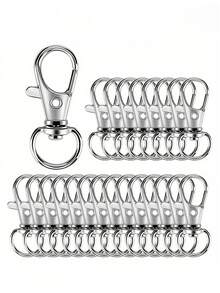 25/30/35/40/50/100pcs Rotatable Spring Clasp, Premium Metal Lobster Claw Hooks, Suitable For Lanyards, Keychains, Rings, Bags, Tags, Jewelry Making And DIY Crafts - Keychain - View 1