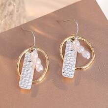 Pendientes hechos a mano con diseño vintage martillado para mujeres, sencillos y elegantes, adecuados como regalos de vacaciones y joyas versátiles - Multicolor - Ver 3