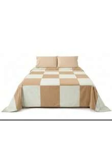 Colcha De Cama Casal Queen Patchwork Artesanal Algodao Verde e Bege - Verde Pastel - Visão 2