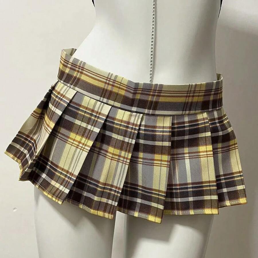 Faldas ultracortas Jk, falda de disfraz de Cosplay a cuadros, faldas plisadas de colegiala de verano de estilo japonés, falda Sexy Vintage para discoteca - B3 - Ver 1