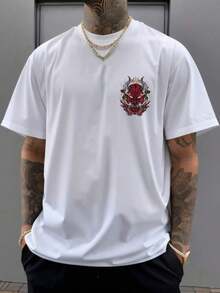 GiftCamiseta deportiva casual nueva para hombres, con estampado gráfico de fantasma, ligera y cómoda. Adecuada como regalo para amigos y familiares, apta para senderismo al aire libre, uso casual diario, deportes y entrenamiento en el gimnasio. Versátil camiseta de manga corta. Suave - Blanco - Ver 3