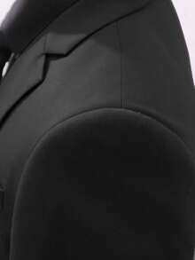 男士休閒西裝外套，極簡純色單排釦款式，成熟休閒日常穿搭西裝上衣 - 黑色 - 查看 3